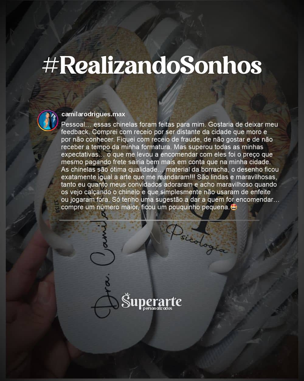 Feedback de chinelos personalizados 12