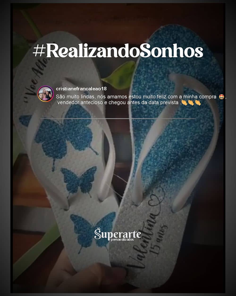 Feedback de chinelos personalizados 14