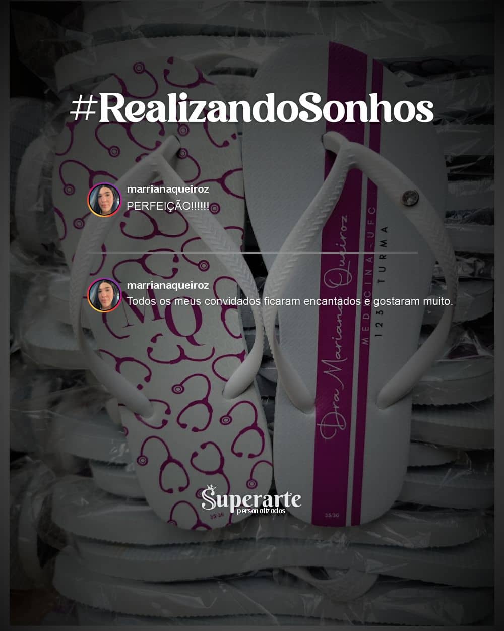 Feedback de chinelos personalizados 2