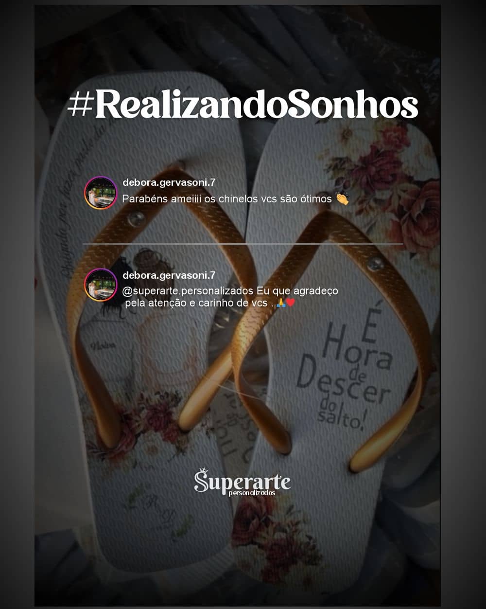 Feedback de chinelos personalizados 21