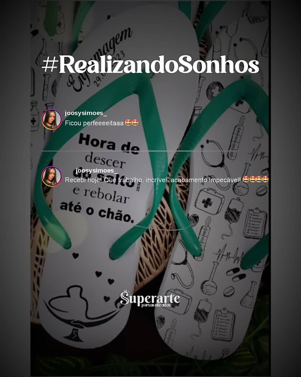 Feedback de chinelos personalizados 3