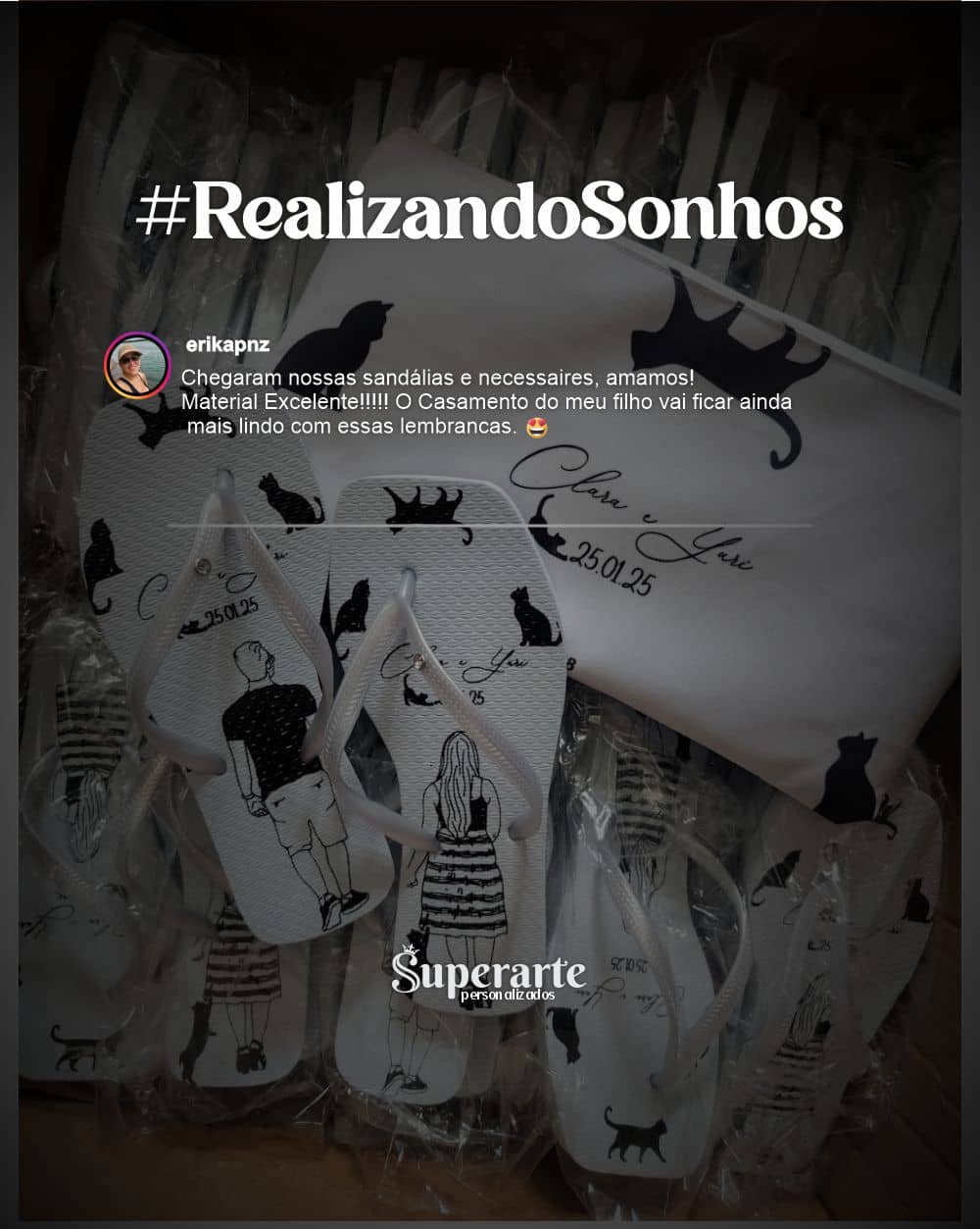Feedback de chinelos personalizados 30