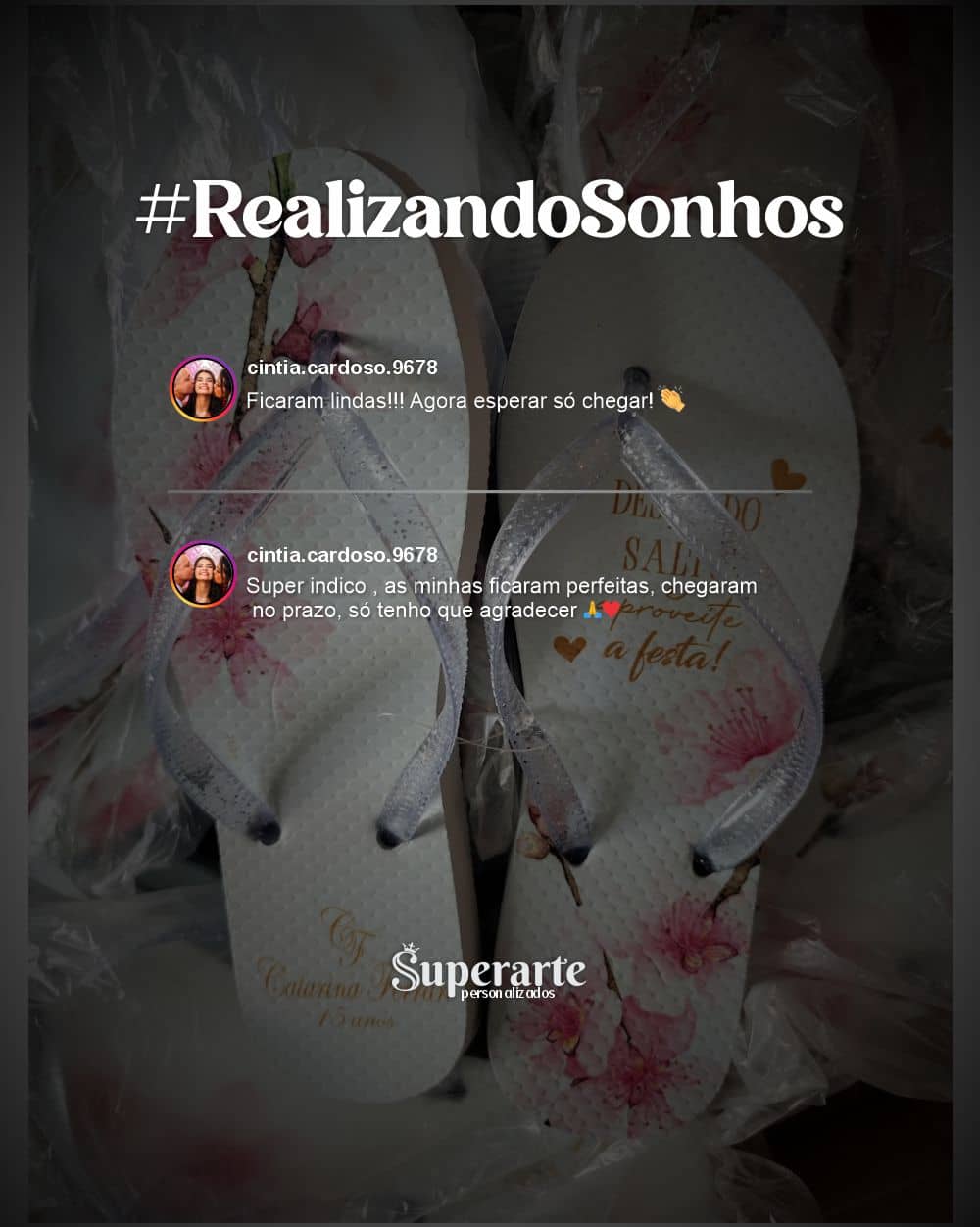 Feedback de chinelos personalizados 5
